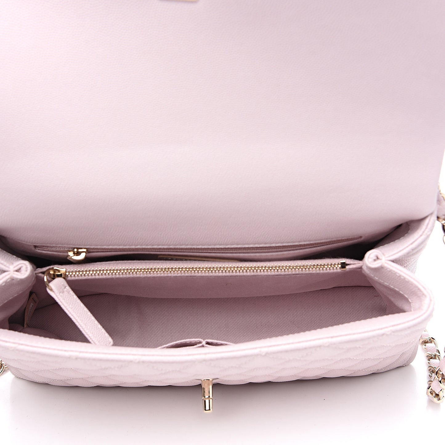 Caviar Quilted Small Coco Handle Flap Lilas Lilac