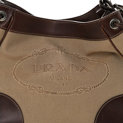 Prada Jacquard Logo Hobo Corda Bruciato 9 of 17