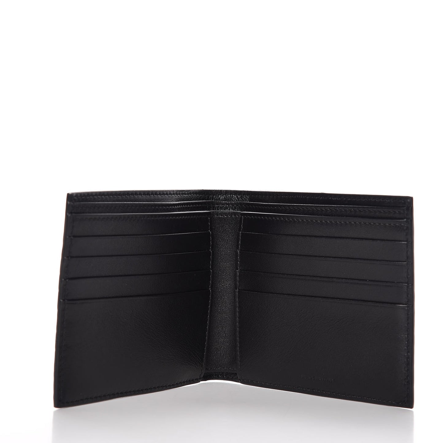 Crocodile Embossed Calfskin Bi-Fold Wallet Black