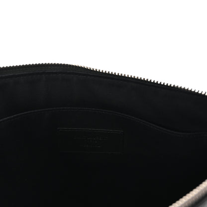 Saint Laurent Calfskin Crocodile Embossed Zipped Tablet Holder Black 6 of 7