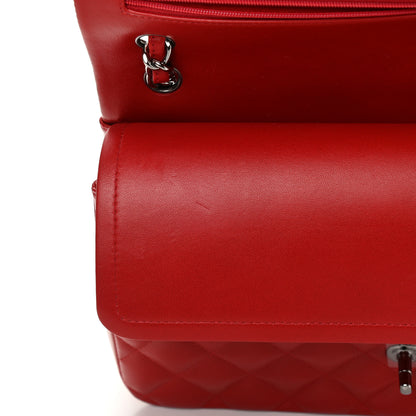 Chanel Lambskin Quilted Jumbo Double Flap Red 11 of 13