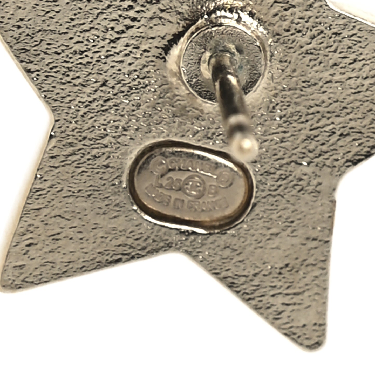 Crystal Star CC Stud Earrings Silver