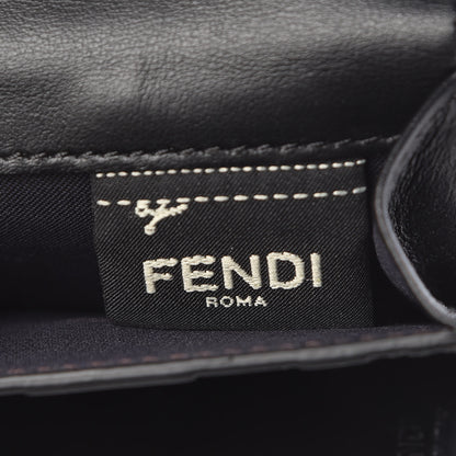 Fendi Vitello Liberty F is Fendi Bi-Color FF 1974 Embossed Micro Tri-Fold Envelope Wallet Maya Black 6 of 11