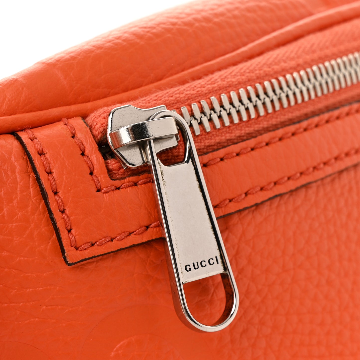 Piuma Calfskin Jumbo GG Embossed Small Belt Bag Good Orange