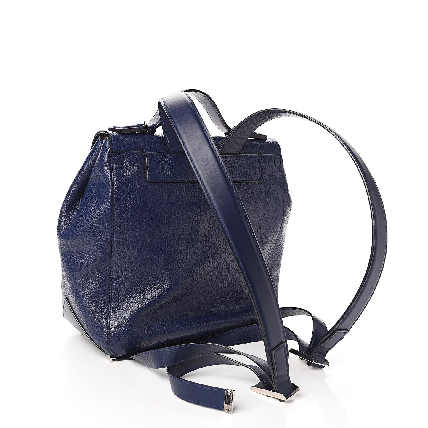 Pebbled Calfskin PS Courier Backpack New Navy