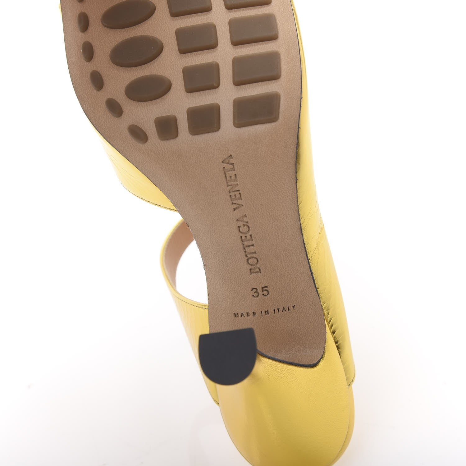 Bottega Veneta Vitello Lame Square Toe Sandals 35 Gold 6 of 8