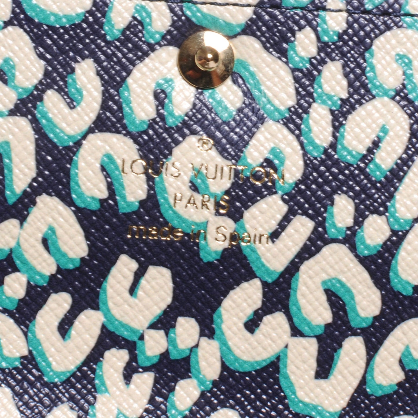 Monogram Leopard Sarah Wallet Blue Infini