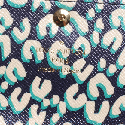 Louis Vuitton Monogram Leopard Sarah Wallet Blue Infini 6 of 7