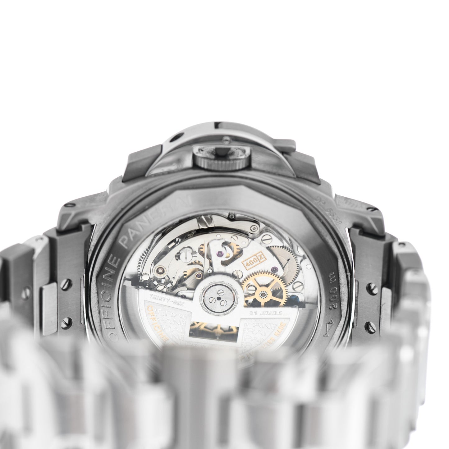 Stainless Steel 44mm Luminor Chronograph Automatic Watch Black PAM00072