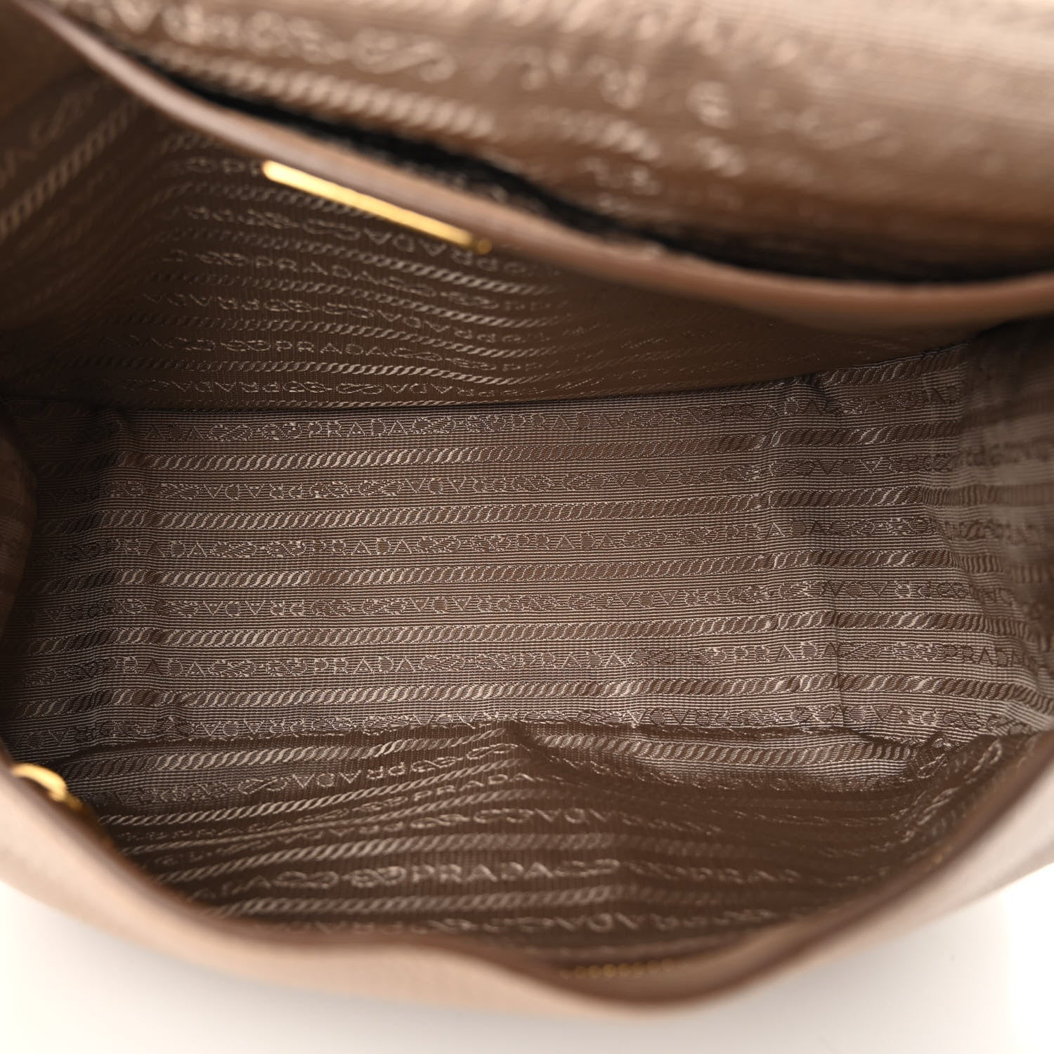 Prada Vitello Daino Embossed Logo Flap Shoulder Bag Cammeo 5 of 10
