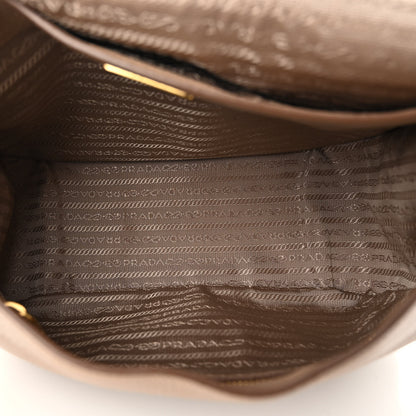 Prada Vitello Daino Embossed Logo Flap Shoulder Bag Cammeo 5 of 10