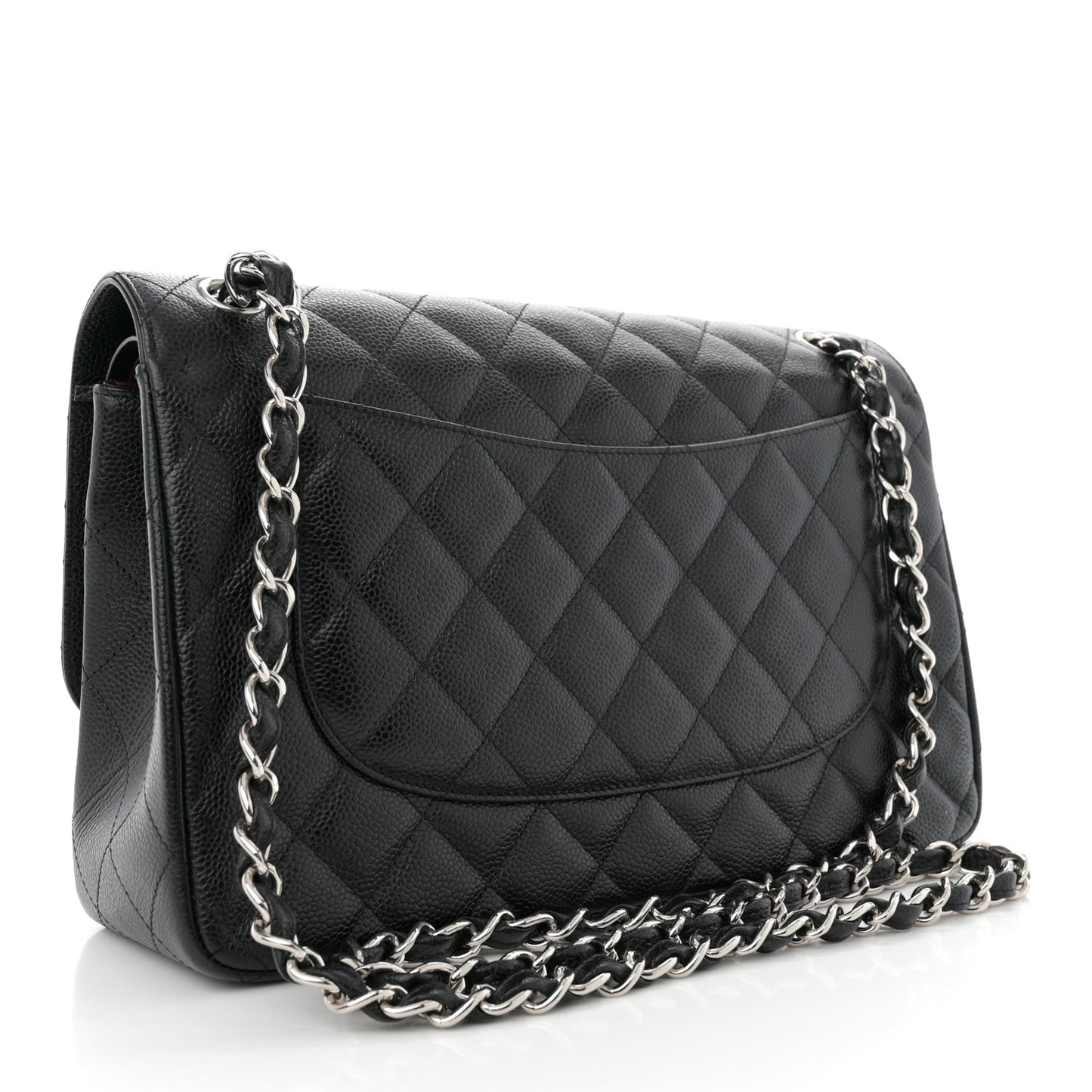 Caviar Quilted Jumbo Double Flap Black