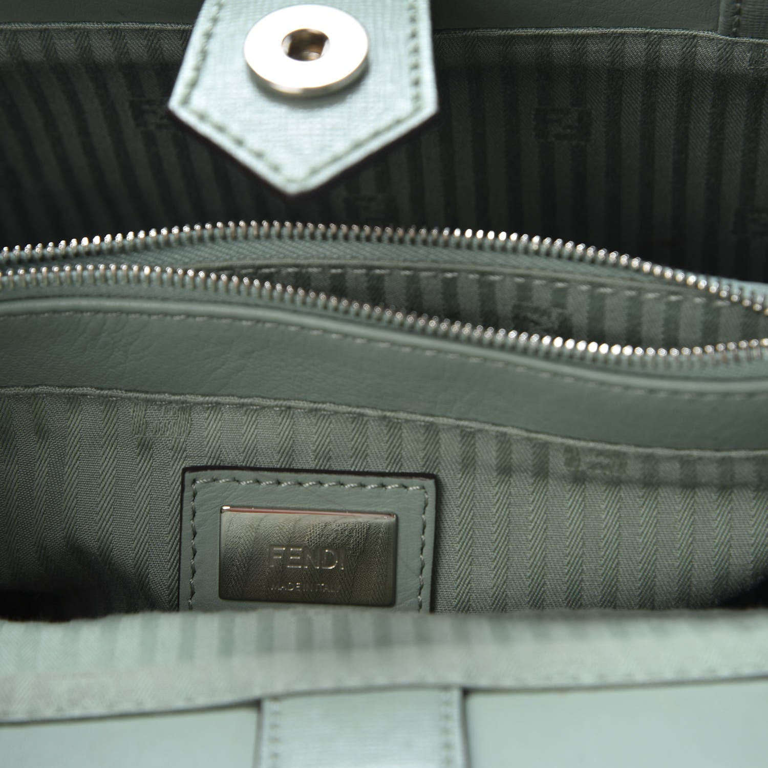 Fendi Vitello Elite Flamingo Petite 2Jours Tote Menta 8 of 9