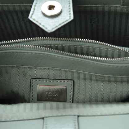 Fendi Vitello Elite Flamingo Petite 2Jours Tote Menta 8 of 9