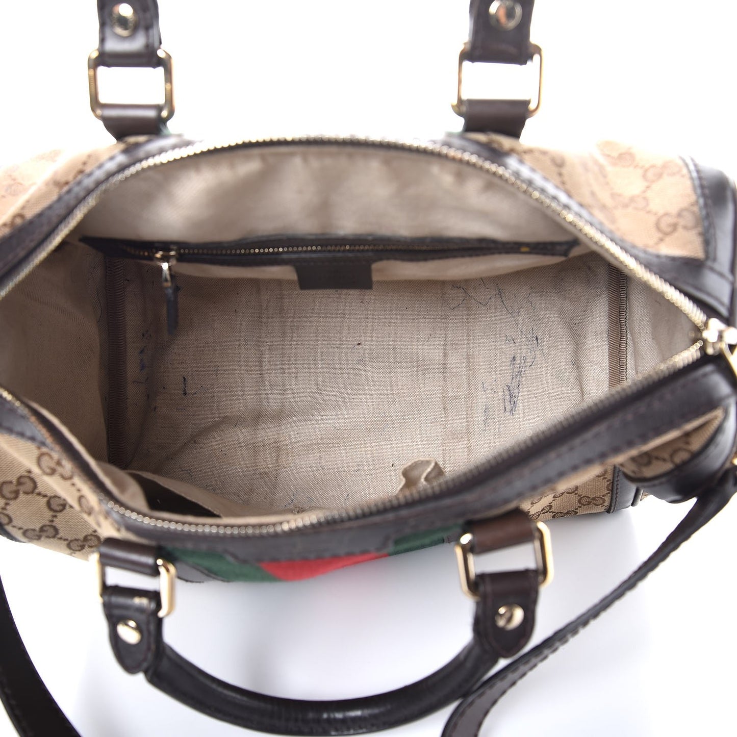 Monogram Vintage Web Medium Boston Dark Brown