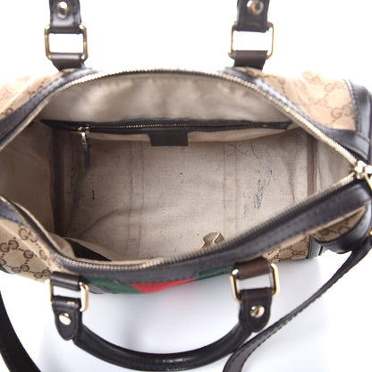 Gucci Monogram Vintage Web Medium Boston Dark Brown 5 of 28