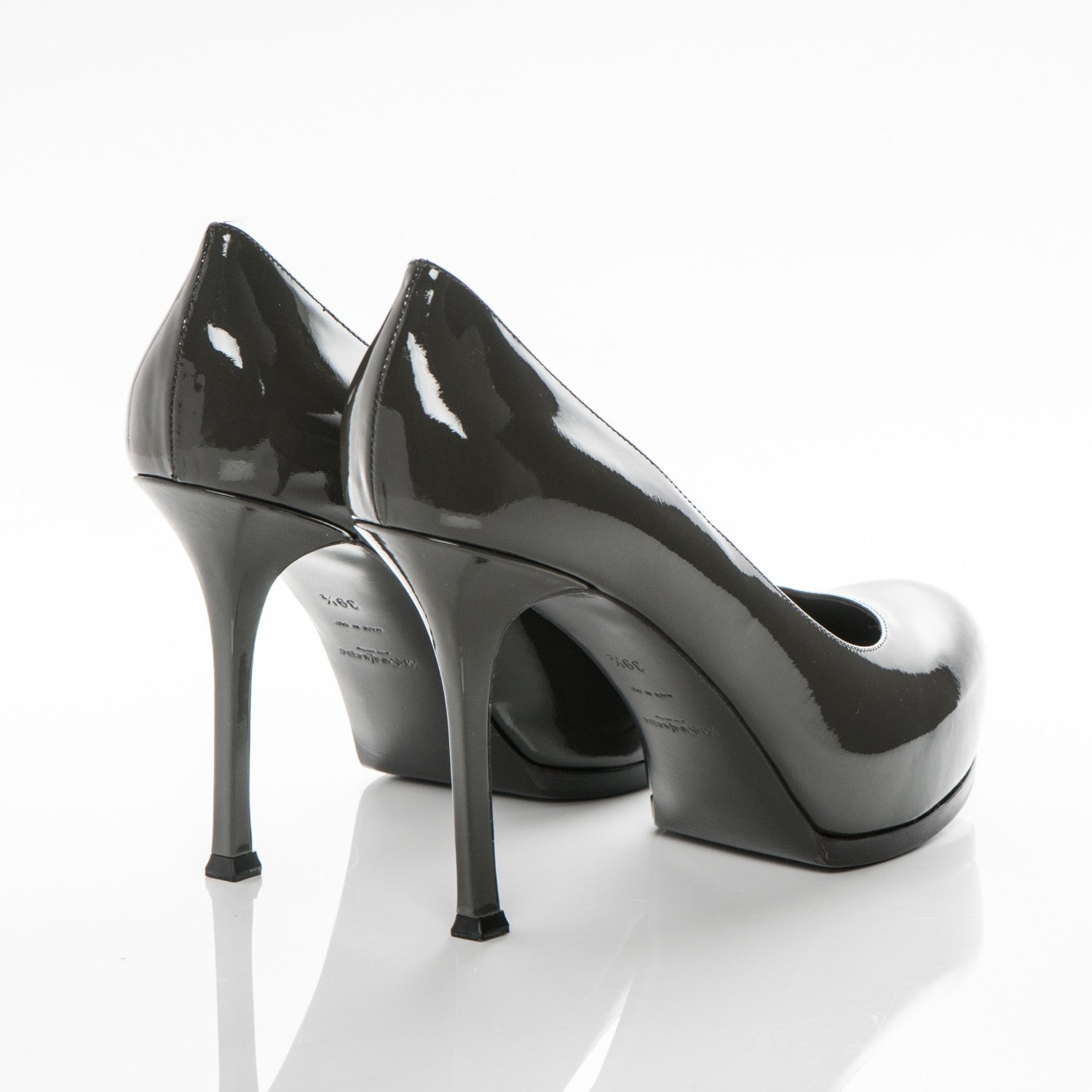 Saint Laurent Vitello Vernice Tribtoo 80 Pumps 39.5 Grey 4 of 7
