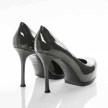 Saint Laurent Vitello Vernice Tribtoo 80 Pumps 39.5 Grey 4 of 7