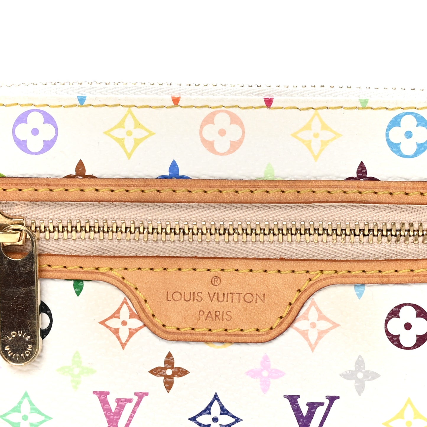 Monogram Multicolor Pochette Plate MM White