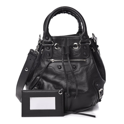 Balenciaga Matte Goatskin Rubber Covered Classic Hardware Mini Pompon Black 1 of 9