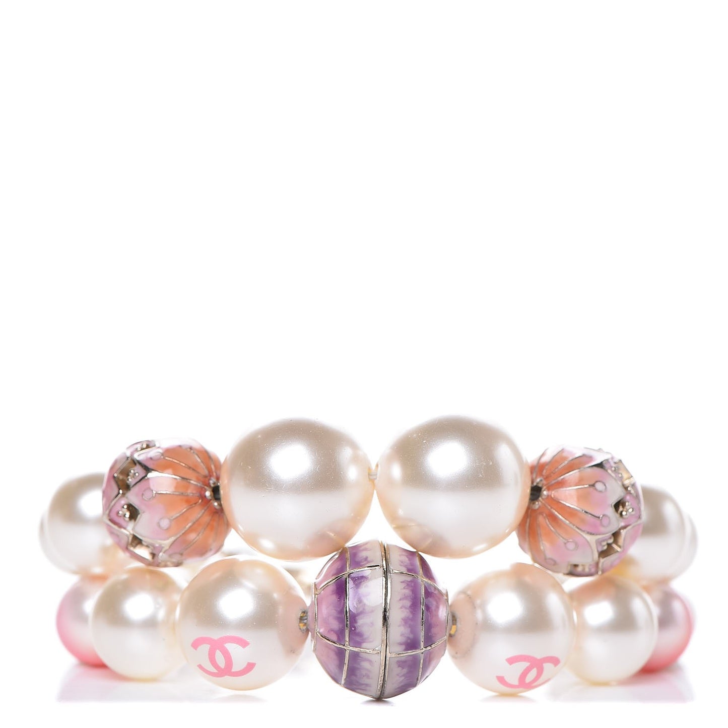 Pearl Enamel CC Korean Garden Bracelet Pink Multicolor