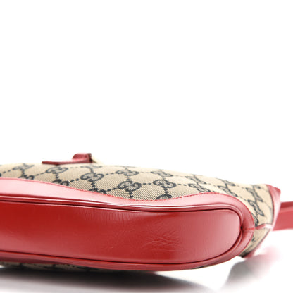 Gucci Monogram Jackie O Hobo Beige Blue Red 9 of 10