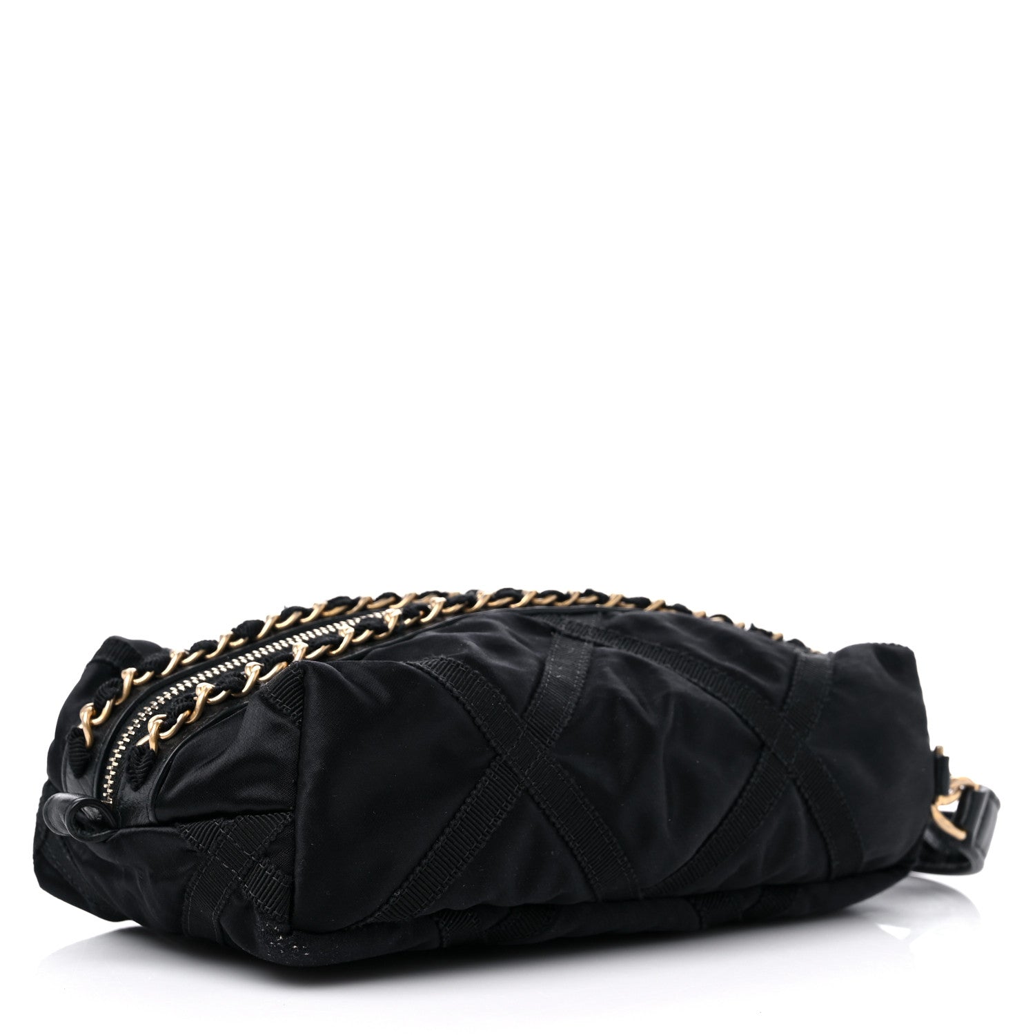 Chanel Nylon Grosgrain Lifestyle Pouch With Sleep Mask Black 4 of 12