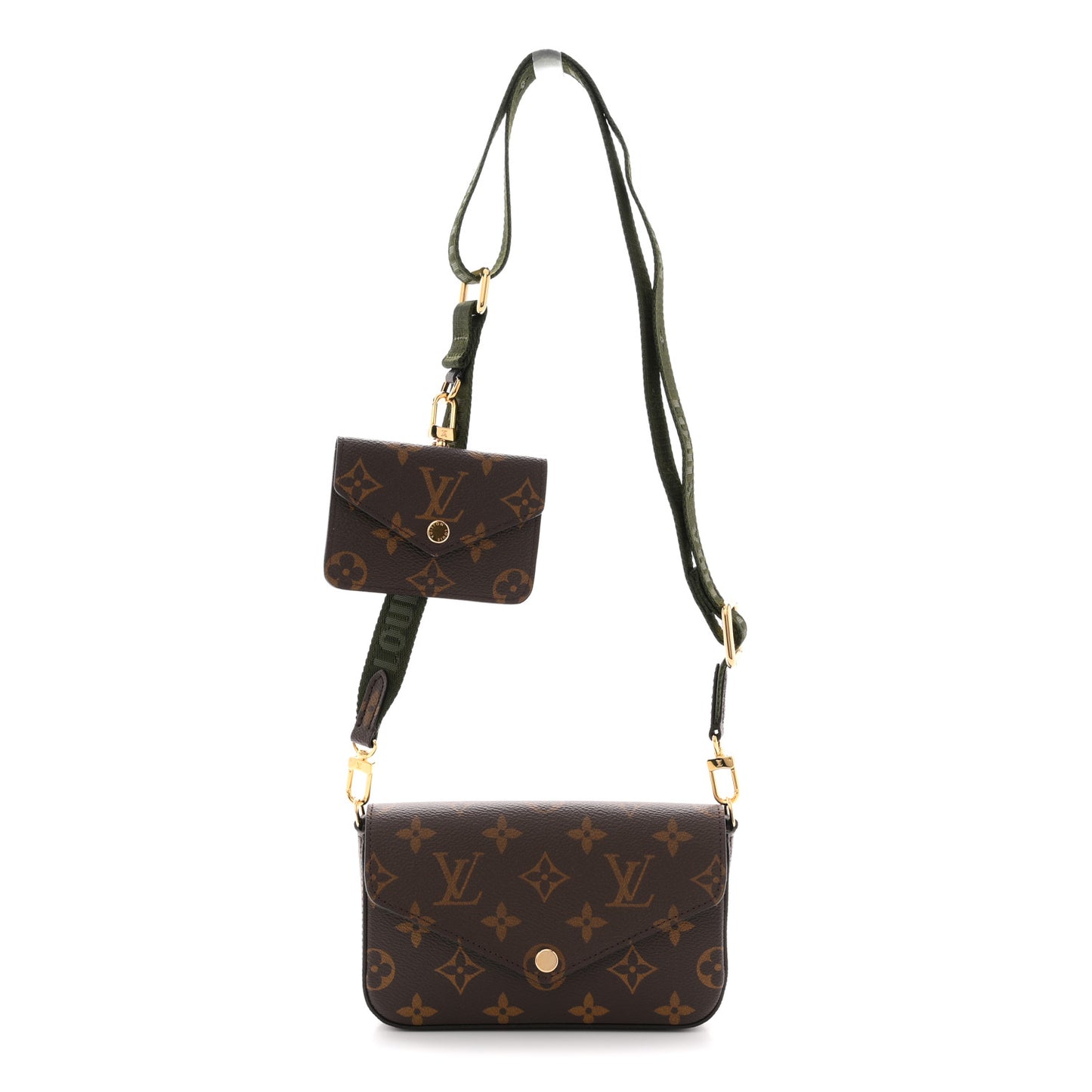 Monogram Felicie Strap & Go Kaki