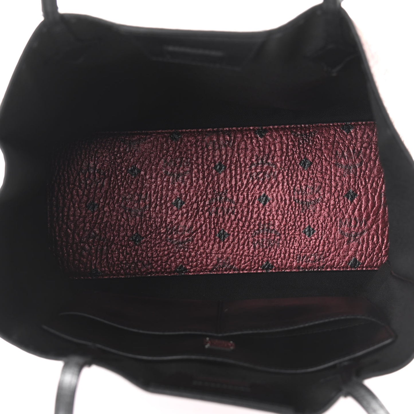 Metallic Visetos Medium Kira North South Shopper Tote Scooter Red