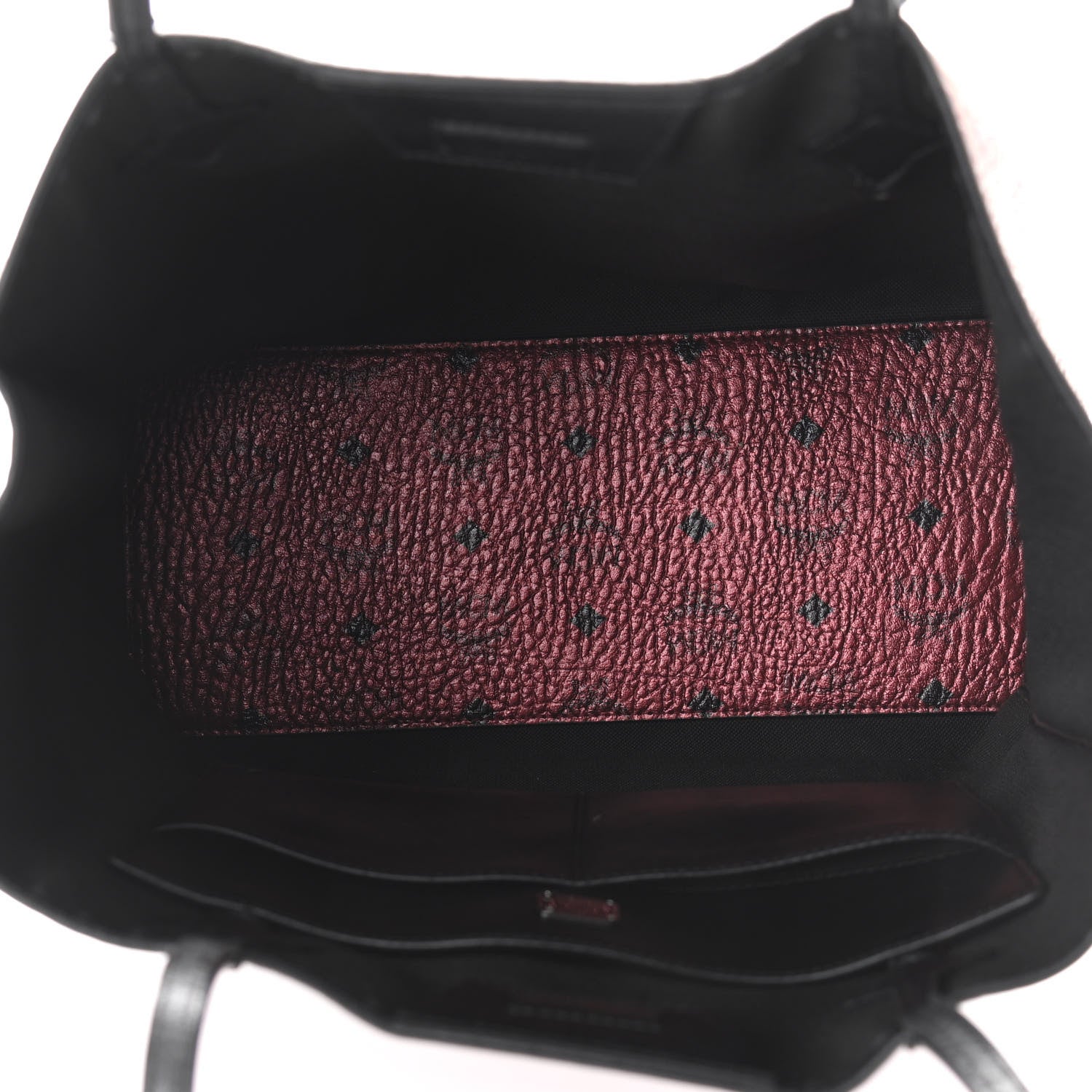 MCM Metallic Visetos Medium Kira North South Shopper Tote Scooter Red 5 of 12