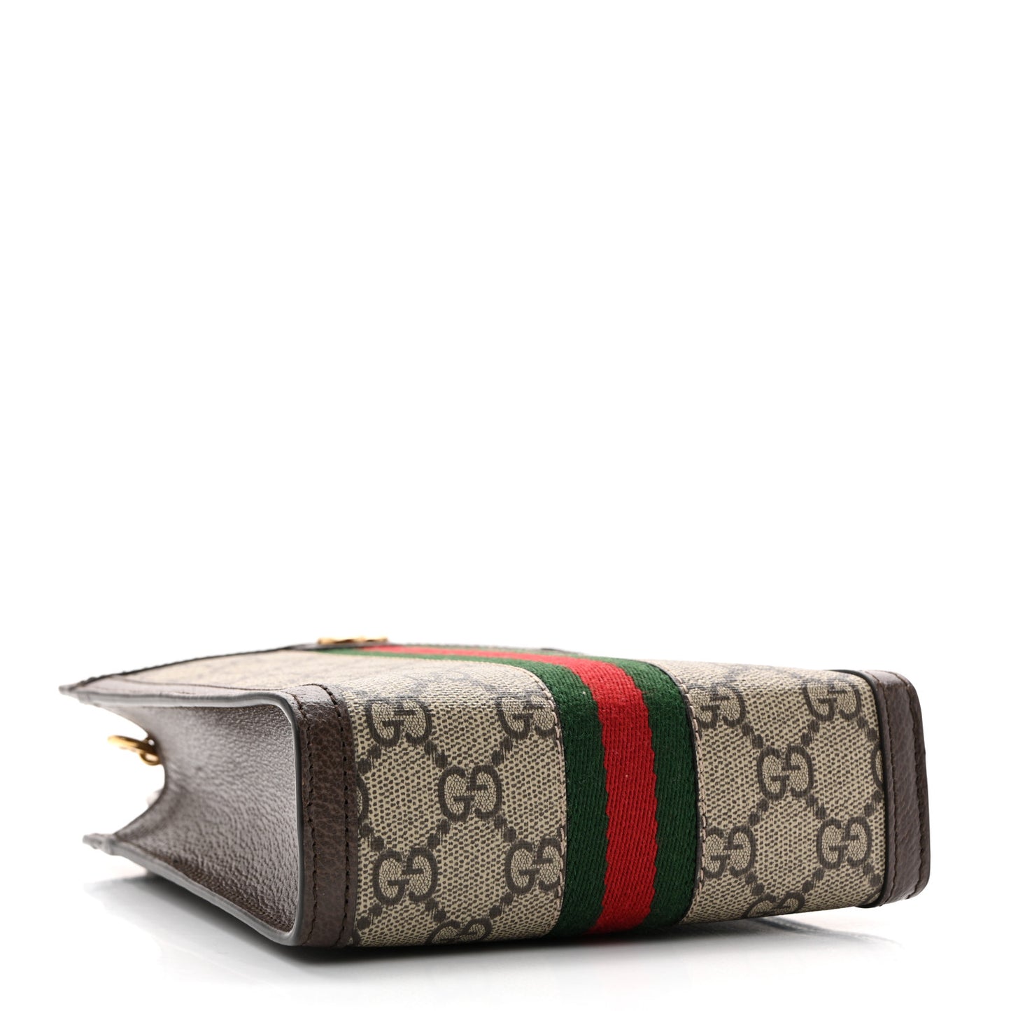GG Supreme Monogram Textured Dollar Calfskin Web Super Mini Ophidia Mini Tote Bag Beige Ebony New Acero