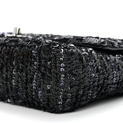 Chanel Sequin Mini Rectangular Flap Black Silver 8 of 8