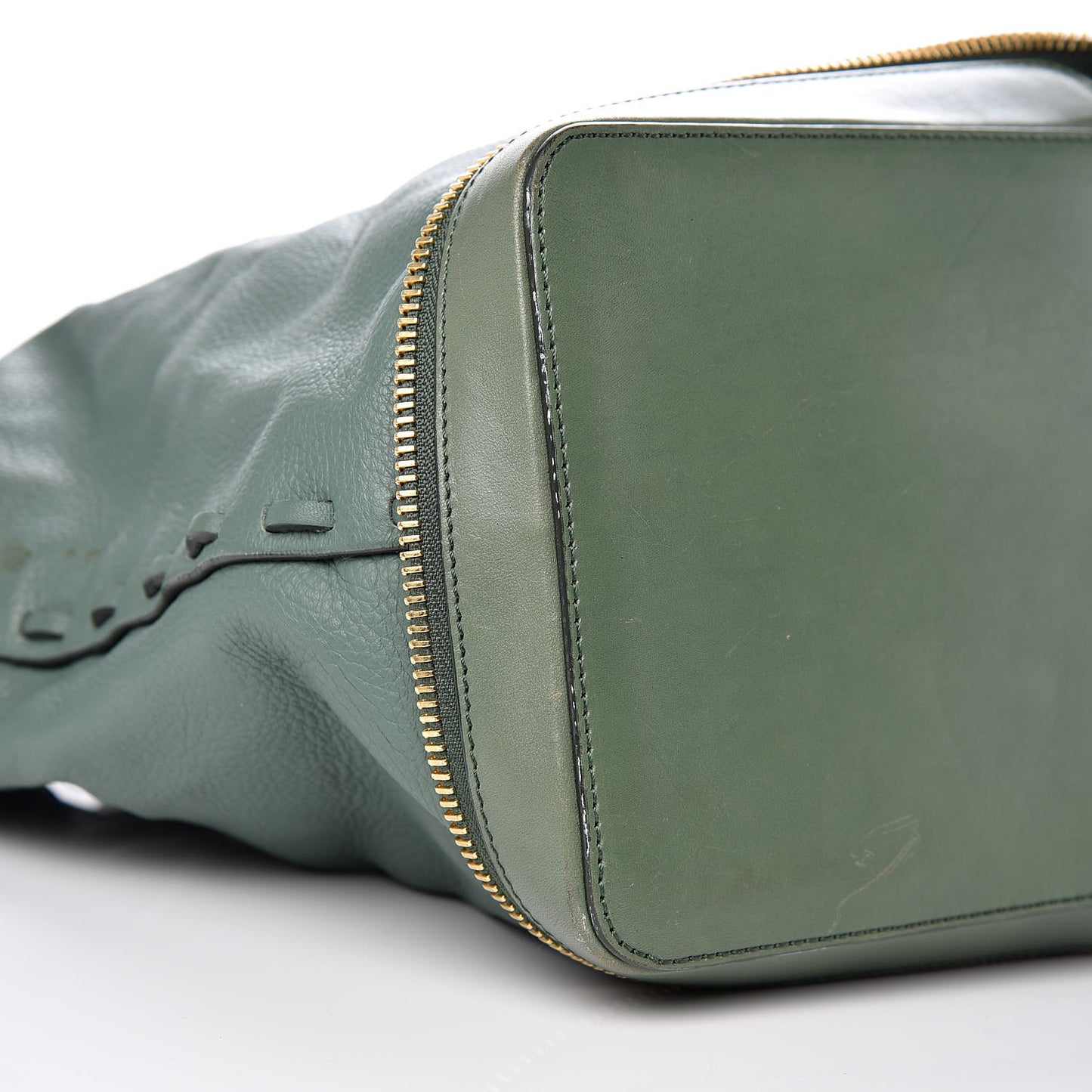 Calfskin Ellen Tote Sea Green