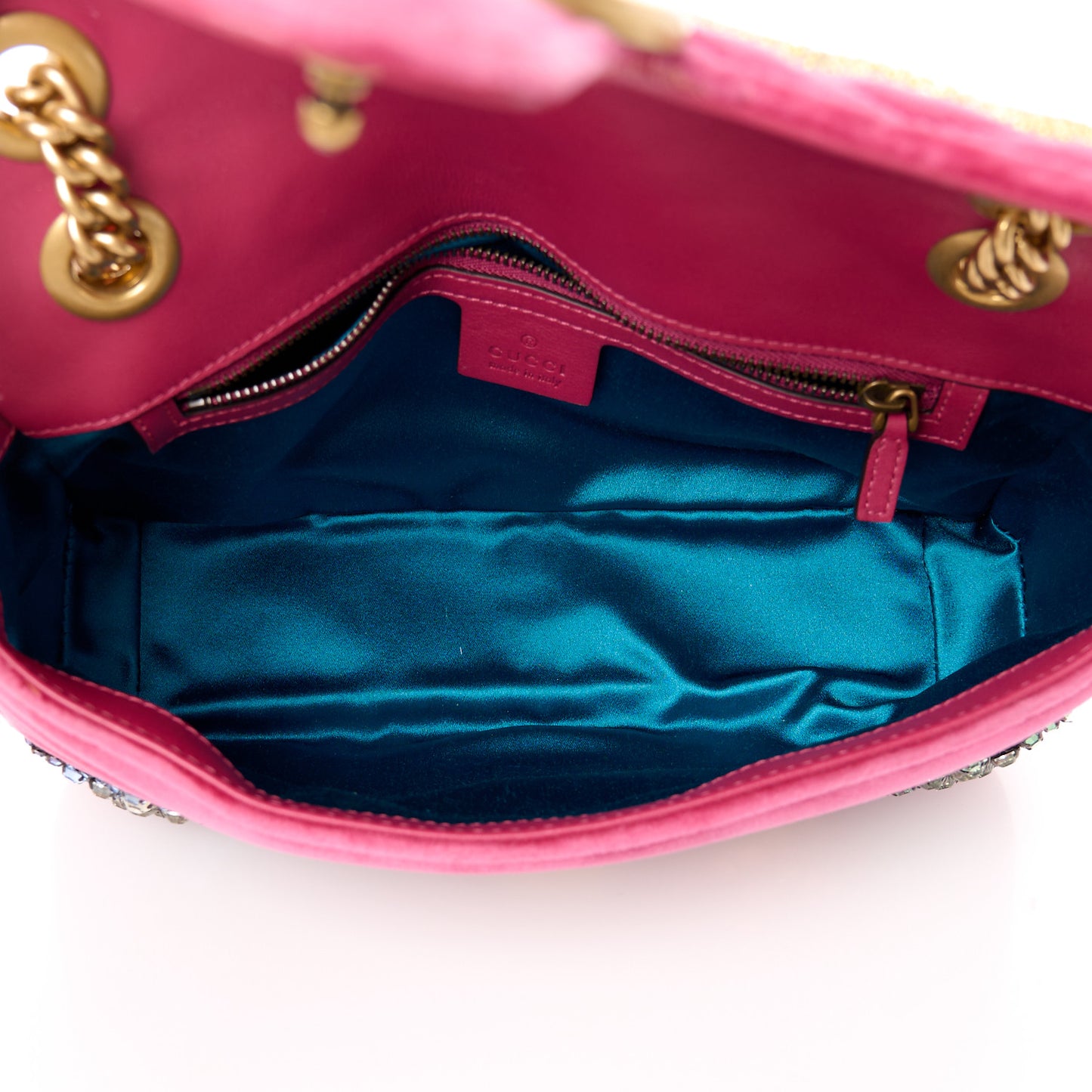 Velvet Matelasse Bow Embroidered Small GG Marmont Shoulder Bag Raspberry Rose