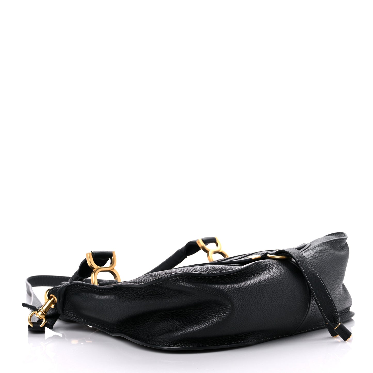 Calfskin Small Marcie Satchel Black