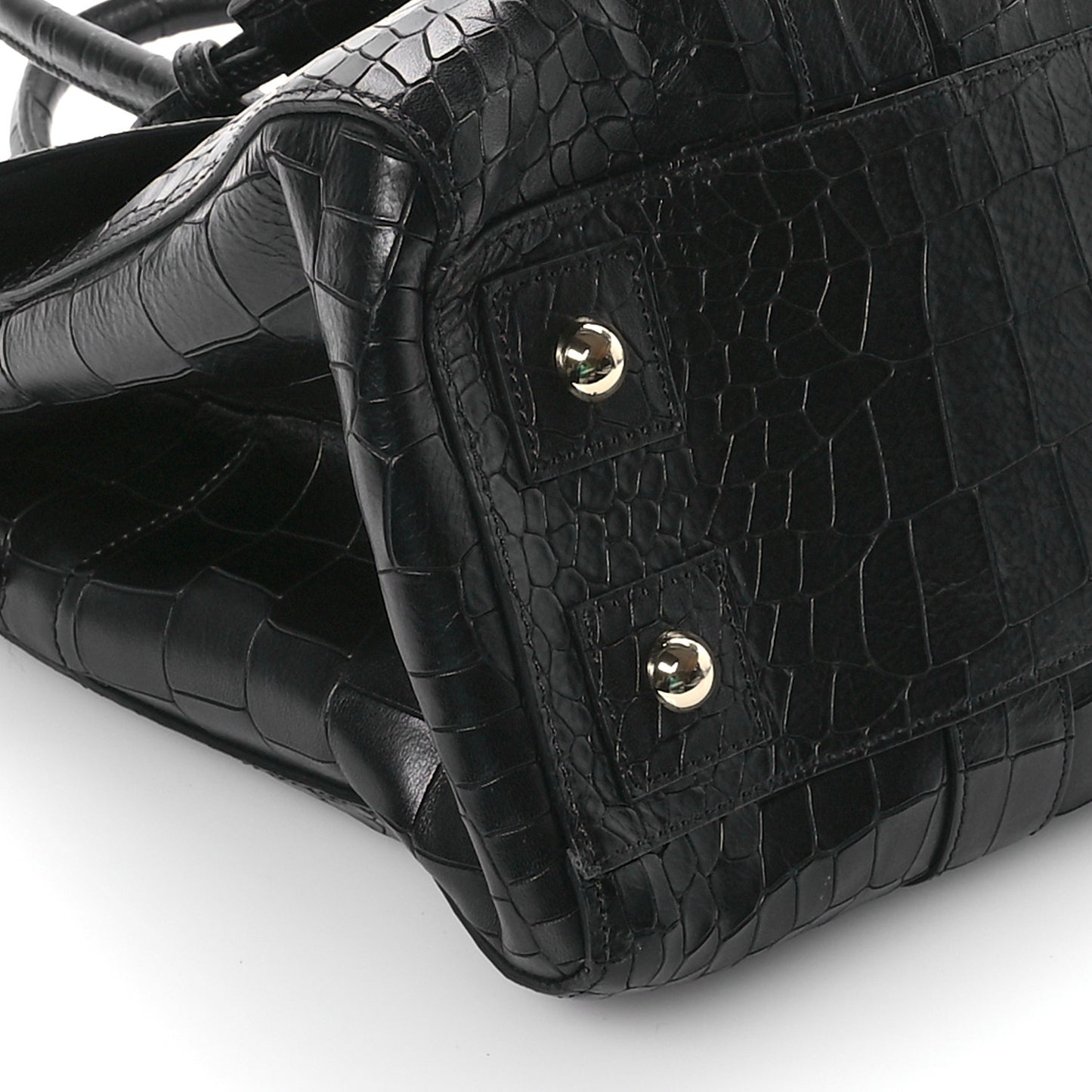 Calfskin Crocodile Embossed Bayswater Black