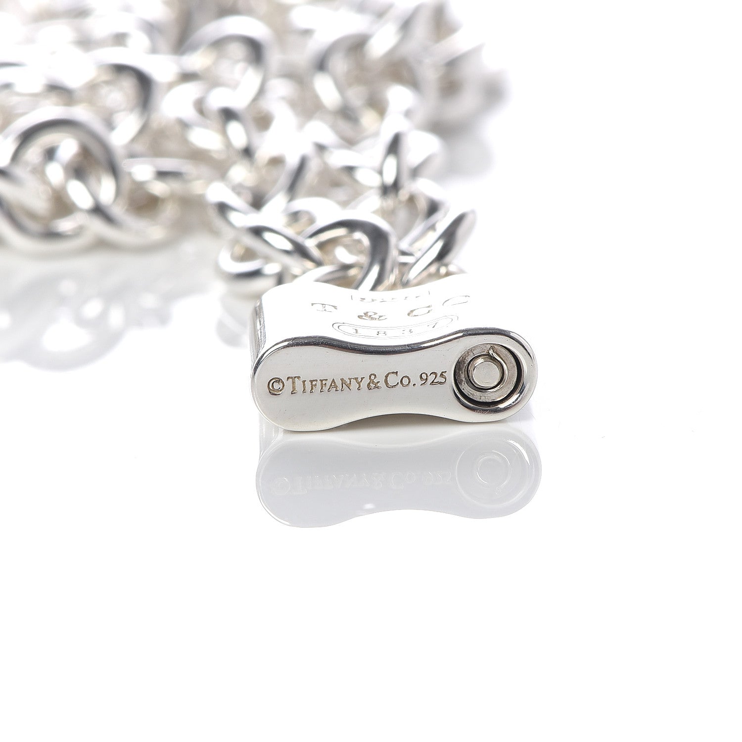 Tiffany Sterling Silver 1837 Lock Charm Necklace 5 of 6
