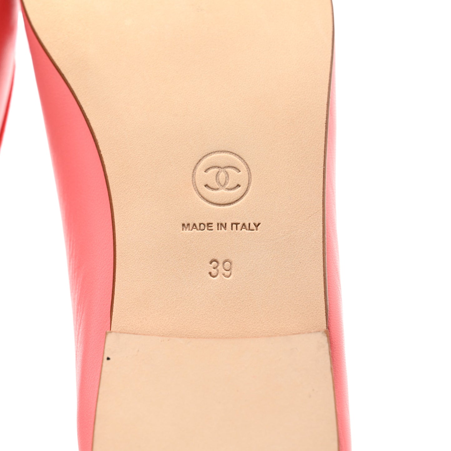 Goatskin Cap Toe CC Ballerina Flats 39 Pink