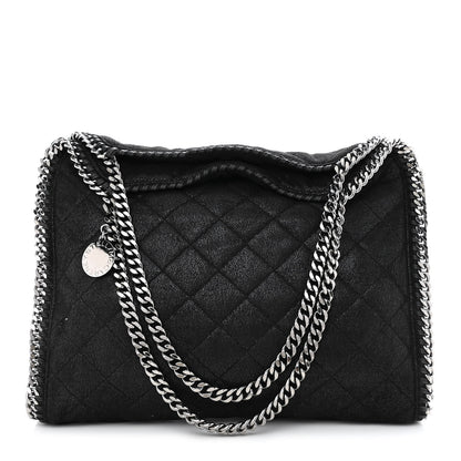 Stella McCartney Metallic Shaggy Deer Quilted Small Falabella Tote Black 1 of 8