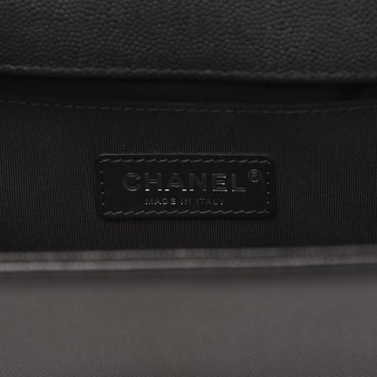 Chanel Caviar Chevron Quilted Medium Boy Flap Black 6 of 10