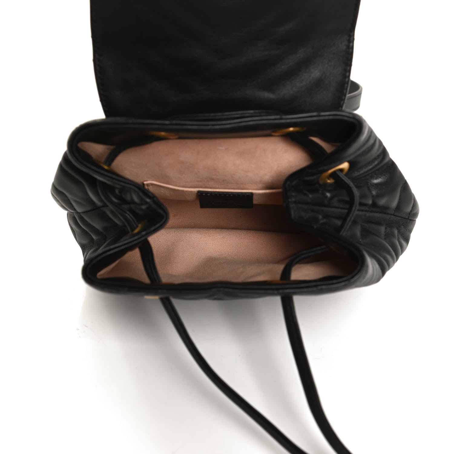 Gucci Calfskin Matelasse GG Marmont Flap Backpack Black 5 of 12