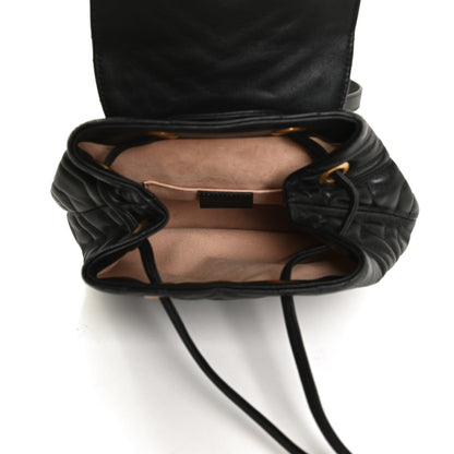Gucci Calfskin Matelasse GG Marmont Flap Backpack Black 5 of 12