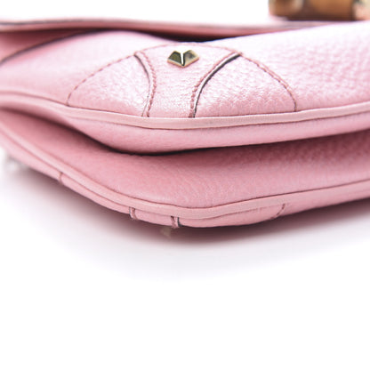 Gucci Pebbled Calfskin Bamboo Chain Bag Pink 9 of 12