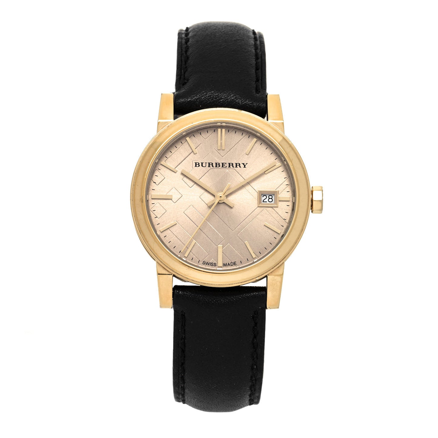 Stainless Steel Calfskin 34mm The City Quartz Watch Gold BU9142