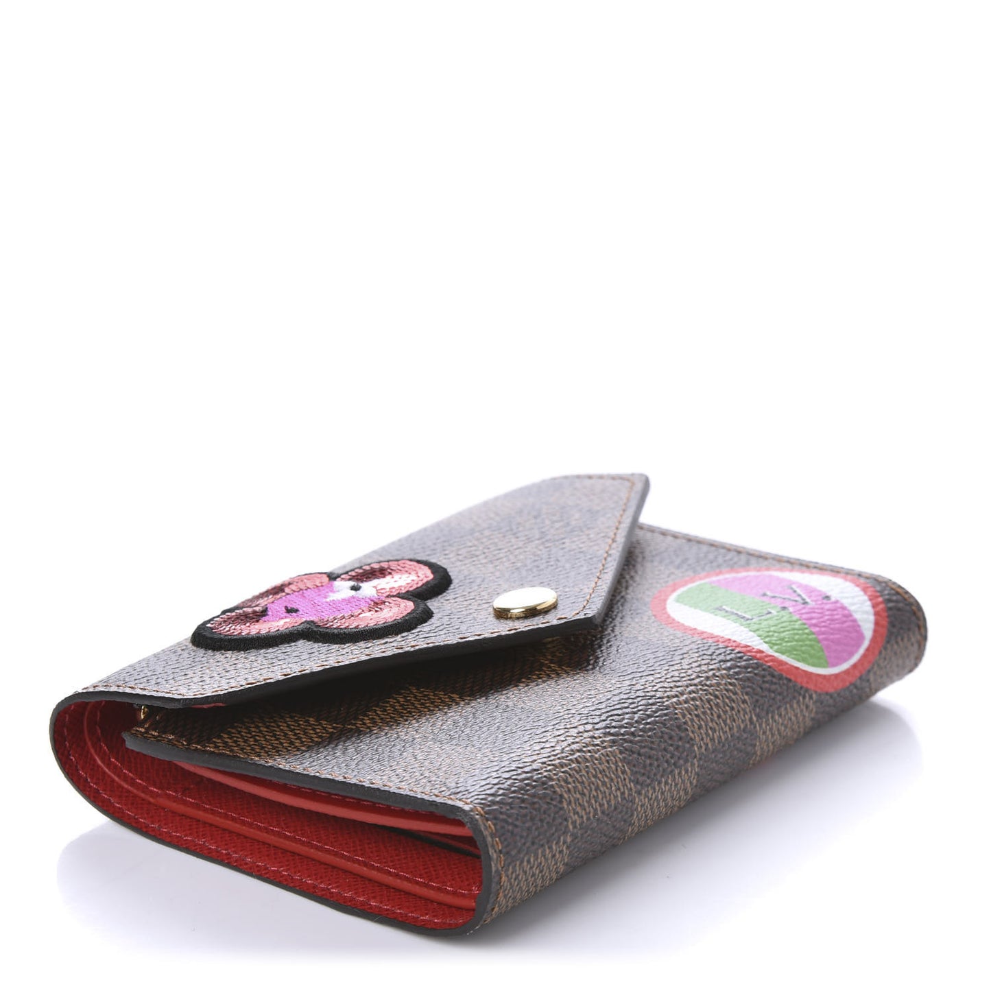 Damier Ebene Stories Victorine Wallet Red