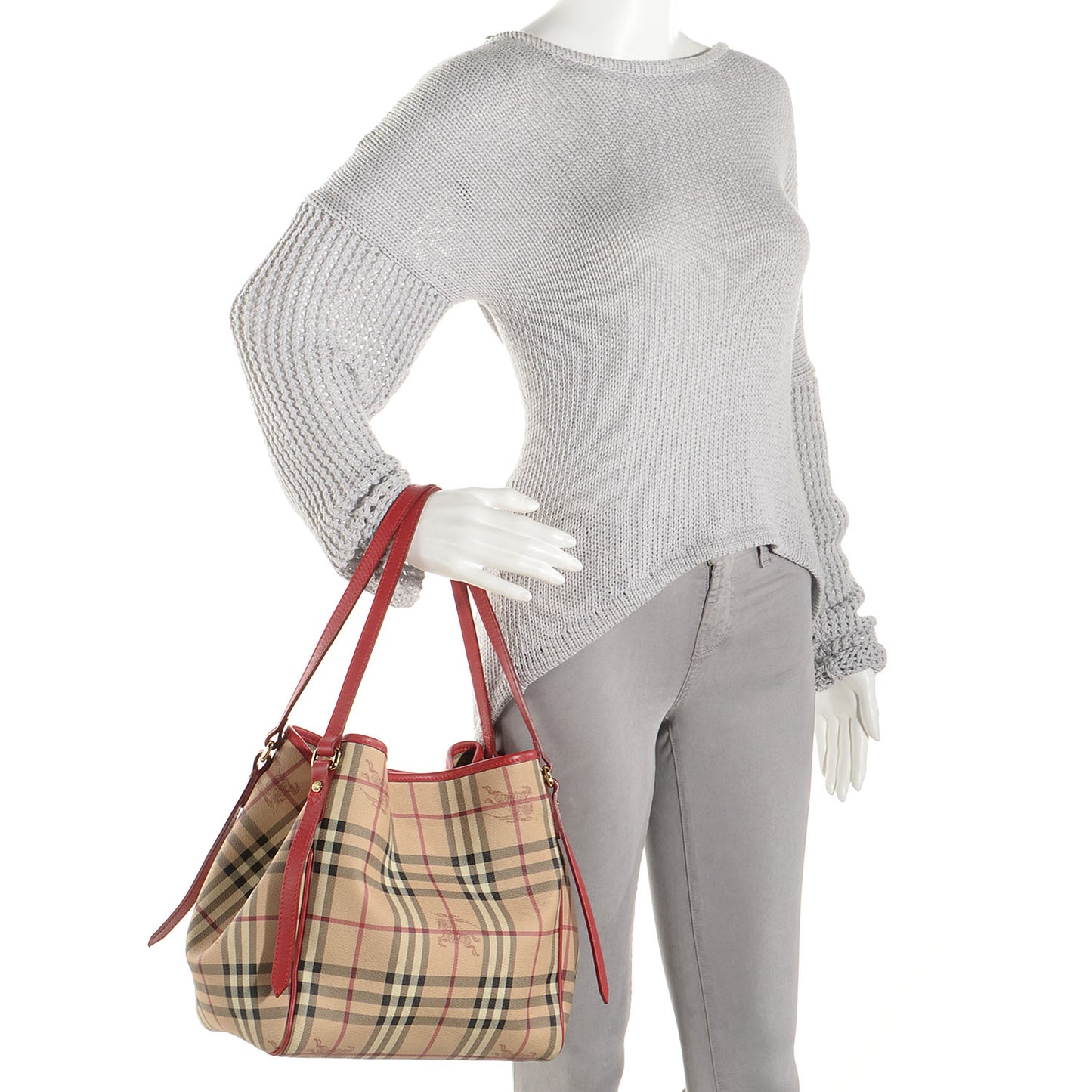 Haymarket Check Small Canterbury Tote Coral Red