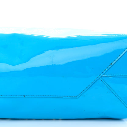 Balenciaga Patent Calfskin Medium I Love Pets Cat Lover Shopper Tote Blue 17 of 19