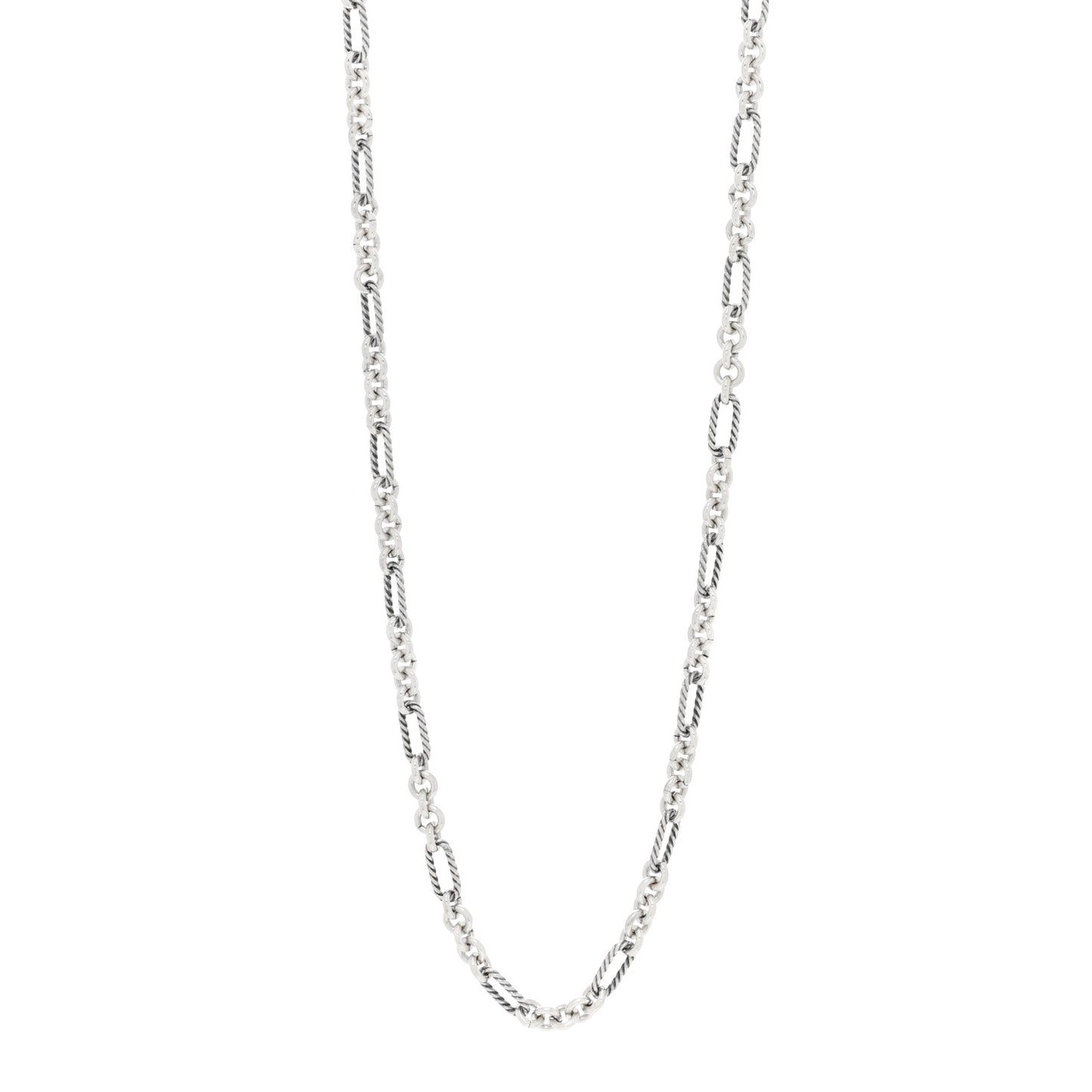 Sterling Silver 18K Yellow Gold Figaro Chain Link Necklace