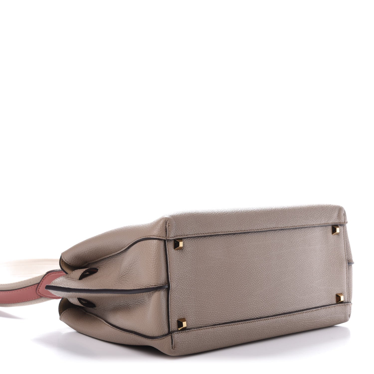 MCM Grained Calfskin Medium Milla Tote Taupe Pink 4 of 11