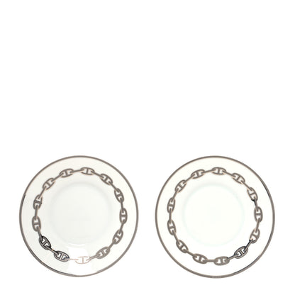 Hermes Porcelain Platinum Chaine d'Ancre Tea Cup and Saucer Set of 2 8 of 13